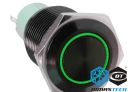 Pulsante a Pressione DimasTech® Black, 25 mm ID, Azione Alternata, Colore Led Verde